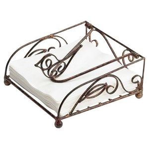 Wholesale Rustic Bronze <b>Napkin</b> Holder Scroll Pattern Tableware <b>Dispenser</b> Bulk <b>Napkin</b> Organizer - Product Image 1