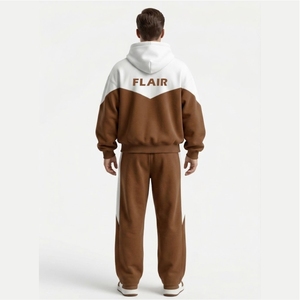 Survêtement en molleton de coton lourd personnalisé |   Ensemble sweat à capuche oversize à épaules tombantes et pantalon de jogging large - Product Image 2