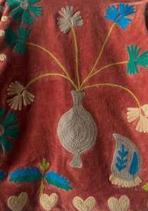 Veste en velours brodée Suzani faite à la main, veste Suzani, veste d'hiver, manteau pour femme, manteau court en tissu - Product Image 6