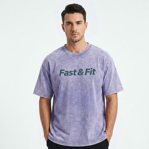 T-shirt streetwear de haute qualité à col rond, délavé à l'acide, vente en gros, prix abordable, t-shirt vierge personnalisé pour homme - Product Image 1