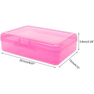 <b>Large</b> Capacity Clear Plastic Pencil Box Stackable Design Supply <b>Boxes</b> for School Classroom 1 Pack - Product Image 2
