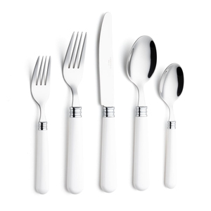Ensemble de couverts en métal attrayant avec poignées en laiton, finition miroir haute brillance, couverts durables pour la restauration et l'usage domestique - Product Image 2