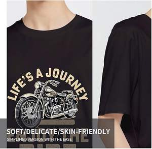 เสื้อยืดพิมพ์ลายกราฟิกตามสั่งสำหรับผู้ชายและผู้หญิง แขนสั้น ผ้าฝ้ายออร์แกนิค 100% เนื้อผ้าวอร์สเตด ดีไซน์เท่ห์ - Product Image 4