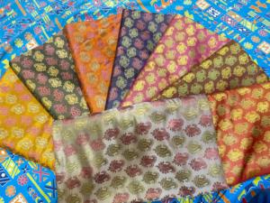 High Quality Organic Eco-Friendly Knitted Floral Brocade Jacquard <b>Silk</b> <b>Fabric</b> Bridal Lehenga Saree Gown Curtain Girls Wedding - Product Image 2