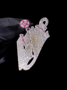 Rapper's Hip Hop 925 Silver <b>Gold</b> Plated Iced Custom <b>Initial</b> Name <b>Necklace</b> Star Bail Moissanite Big Fine Pendants Party Occasions - Product Image 2