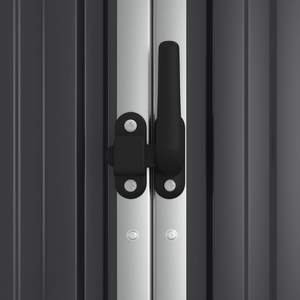 Abri à outils de jardin en acier galvanisé anthracite de 63.4 "x 35" x 63.4 "pour le rangement - Product Image 6