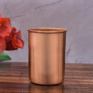 Verre à eau en cuivre finition antique pour boire de l'eau, volume 300 ml, 1 pièce (300 ml, cuivre, noir) - Product Image 3