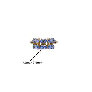 Anillo Clásico de Plata de Ley 925 Chapado en Oro con Topacio Azul para Mujer, Joyería para Bodas - Product Image 3