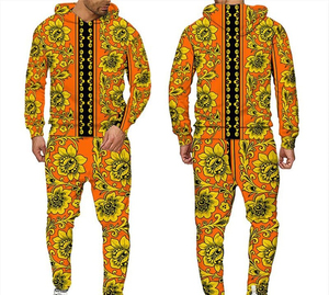 Mens Two Piece <b>Tracksuit</b> Set with Hoodie and Joggers for Gym Training Running African men's <b>tracksuit</b> - Product Image 4