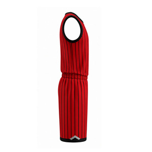 Red Striped Basketball Uniform Set 23 Number Sleeveless Jersey and Short Moisture Wicking <b>Athletic</b> Reversible Basketball Uniform - Product Image 6