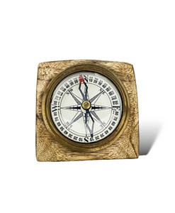 Luxury Handmade Brass Glass Square Compass Vintage Nautical <b>Desk</b> Decor Gift by Tajdaar Handicrafts - Product Image 1