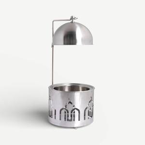 Elegante Plato para Calentar Comida de Acero Inoxidable con Diseño de Arco Dorado y Tapa de Cúpula Suspendida, Estilo Medio Oriente, de Lujo para Buffet - Product Image 4