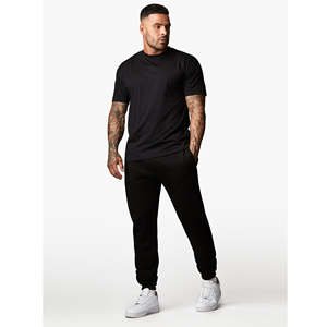 Camiseta Negra Lisa para Hombre, 100% Algodón, Cuello Redondo, Corte Regular, Informal, Básica de Verano, Etiqueta Privada Personalizada, Secado Rápido - Product Image 1