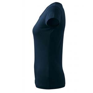 Camisetas de algodón y poliéster de alta calidad, color azul marino, con logotipo personalizado, para mujer, transpirables, estilo urbano, corte regular, para chica. - Product Image 3