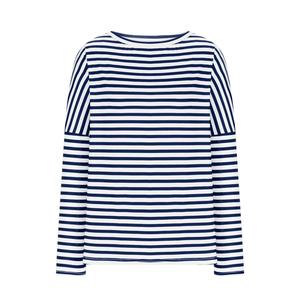 เสื้อยืดคอวีแขนยาวทรงหลวมไซส์ใหญ่สำหรับผู้หญิง ผ้าคอตตอนผสม ปรับแต่งได้ตามต้องการ รับทำโลโก้ ไหล่ตก เนื้อผ้านุ่ม - Product Image 1