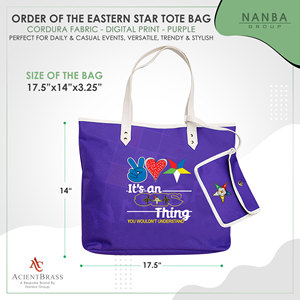 Sac fourre-tout violet « C'est une chose OES, tu ne comprendrais pas » |   Sac fourre-tout imperméable violet personnalisé Eastern Star - Product Image 6