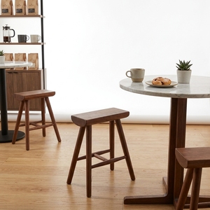 Tabouret de bar en bois de noyer foncé de qualité supérieure, chaise de comptoir élégante avec structure en bois, banc d'îlot de cuisine, mobilier de salle à manger de luxe - Product Image 3