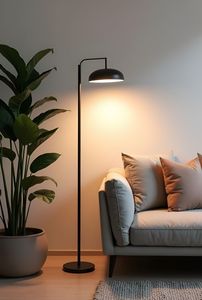 Lampadaire LED moderne en métal avec hauteur réglable et lumière blanche froide, design col de cygne pour salon et chambre à coucher - Product Image 3