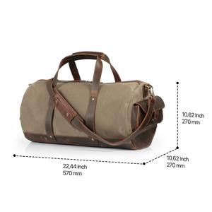 Bolsa de Viaje de Lona y Cuero con Cierre, Personalizable con Marca, Impermeable, de Alta Calidad, Modelo LCTB-0089 - Product Image 4