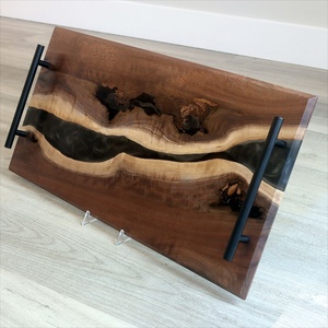 ถาดเสิร์ฟอาหารเช้าทำจากไม้สี่เหลี่ยมทันสมัยทำจากปอกระเจาเป็นมิตรกับสิ่งแวดล้อมสำหรับโรงแรมและร้านอาหาร - Product Image 1