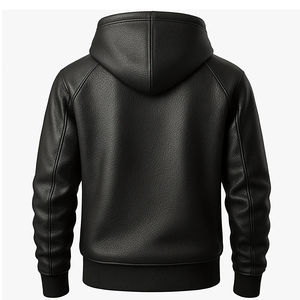 เสื้อฮู้ดหนังผู้หญิง สไตล์สตรีท เสื้อฮู้ดหนังคุณภาพสูง เสื้อฮู้ดหนังแฟชั่นทันสมัย เสื้อฮู้ดหนังสไตล์คนเมือง - Product Image 2