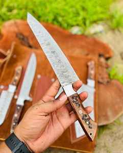 Ensemble de couteaux de chef professionnels de haute qualité Palace LLC, en acier Damas fait main, 5 pièces, couteaux utilitaires de cuisine écologiques - Product Image 6