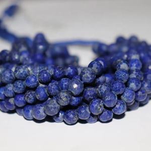 Venta al por mayor 6-7mm lapislázuli facetado forma redonda cuentas 16 pulgadas bolas de piedras preciosas naturales para la fabricación de joyas - Product Image 1