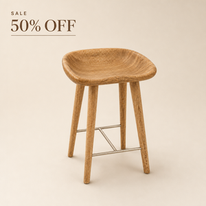 Modern Solid <b>Wood</b> Bar <b>Stool</b> With Metal Footrest Scandinavian Design Home Bar Chair Solid <b>Wood</b> Bar <b>Stool</b> - Product Image 1
