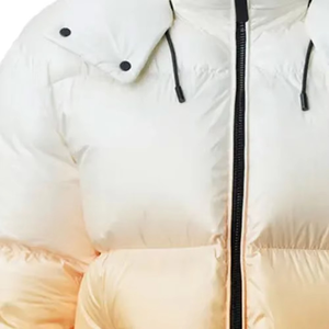 <b>Men</b> Luxury Gradient White Orange Puffer <b>Jacket</b> Hooded Winter Down Coat Premium Insulated Thermal Streetwear Outerwear - Product Image 4