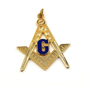 Juwel de collier maçonnique personnalisé en métal plaqué or, badge décoratif d'officier avec finition polie pour cérémonies formelles - Product Image 4