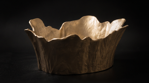 Contemporary Minimalist <b>Gold</b> <b>Bowl</b> Texture Casting Art Sculptural <b>Decor</b> Item Bulk Order - Product Image 3