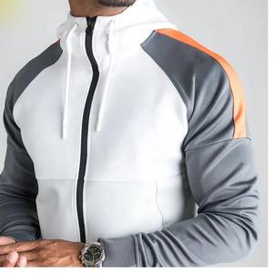Vêtements de sport fitness, ensemble de survêtement zippé pour hommes, tenue de jogging, ensemble deux pièces, sweats à capuche, survêtements pour hommes, ensembles de fitness pour la salle de sport - Product Image 2