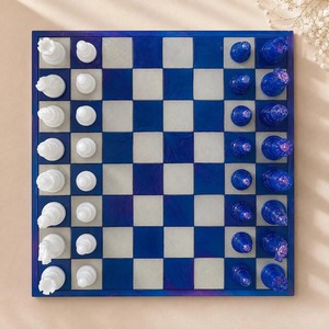 Belladec Custom Children Sports Resin <b>Chess</b> Board <b>Set</b> High Quality Clear Pigmented <b>Chess</b> Pieces Handmade Artistic Design - Product Image 6