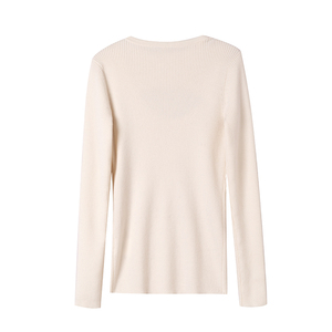 Jersey de lana merina (VICTORIA) para mujer, jersey de 2x2, 14G, venta directa de fábrica, 100% - Product Image 2