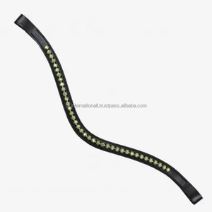 Banda de cejas ligera de alta calidad para deportes Nuevo diseño Bandas de cejas ecuestres a base de cristal Todos los tamaños Cuero de costura elegante - Product Image 2