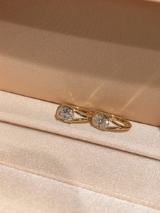 Pendientes de Aro Ovalados de Oro Blanco de 14K con Diamantes Cultivados en Laboratorio, Color F, Joyería Minimalista para Mujer, Regalo, Uso Diario, para Fiestas - Product Image 2