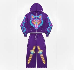 Sudadera con Capucha Estética Cyberpunk para Hombre, con Arte Geométrico Neón Brillante y Circuitos Electrónicos Sublimados, Sudadera de Alto Rendimiento - Product Image 1