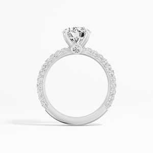 VABS DIAMOND IGI Certified 2,83 Ctw Anillo de compromiso de moissanita redondo Piedra lateral elegante Diseño más de tendencia para pedidos a granel - Product Image 3