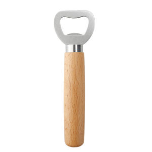Ouvre-bouteille à manche en bois, décapsuleur en acier inoxydable, outil de cuisine et de bar manuel, conception durable, usage domestique - Product Image 1