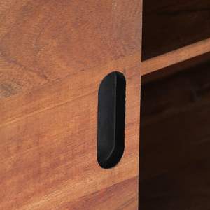 Meuble TV finition miel pour salon avec élément bleu élégant - Product Image 3