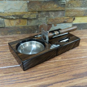 Cenicero de Escritorio de Madera, Diseño Minimalista Cuadrado, Bandeja de Metal con Tapa y Compartimento, para Uso Doméstico - Product Image 2