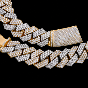 Wholesale Price 18K Rose Gold Plated Micro Double Raw Pave Moissanite Link Chain <b>Statement</b> <b>Necklace</b> Unisex Luxury Everyday Wear - Product Image 6