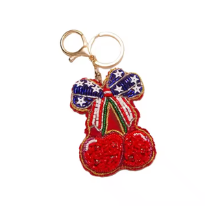 Luxury Beaded Embroidery Keychain Unique Design Seed beads Keychains Eco-Friendly <b>Waterproof</b> Durable Bag Charm Designer - Product Image 5