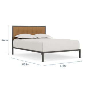 Wholesale Modern Floating <b>Platform</b> <b>Bed</b> | Upholstered Shelter Headboard Walnut <b>Bed</b> <b>Frame</b> - Product Image 4