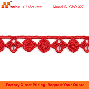 Dentelle Guipure Florale Rouge 15mm GPO en Gros, Emballage de 20 Mètres pour Vêtements d'Enfants, Accessoires Cheveux, Couture, Artisanat, Décoration, Personnalisable - Product Image 6