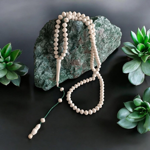 Tasbih Misbaha Musulmán de 99 Cuentas de Hueso de Camello y Búfalo Auténtico para Oración Islámica - Product Image 1