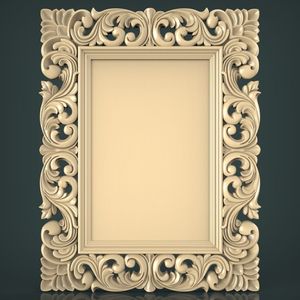 Cadre de miroir mural en bois moderne et attrayant, avec un design sculpté, finition parfaite et taille standard. - Product Image 1