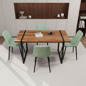 59 \ "tavolo da pranzo moderno sedia in legno naturale medievale in legno tavolo da cucina rettangolare in metallo Base sedia scamosciata-per ristoranti - Product Image 4