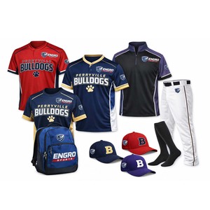 Ensemble complet d'uniforme de baseball : casquette, maillot, pantalon rayé en polyester, uniforme d'équipe américaine, sac à dos, maillot, chaussettes, veste, gants - Product Image 5