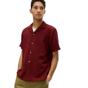 Chemise décontractée en tissu texturé 100% coton pour homme, douce, confortable, coupe classique, élégante, tenue de bureau et de week-end estivale - Product Image 4